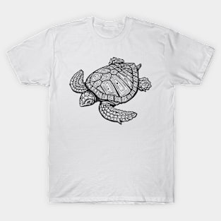 Sea Turtle  Tattoo Illustration T-Shirt